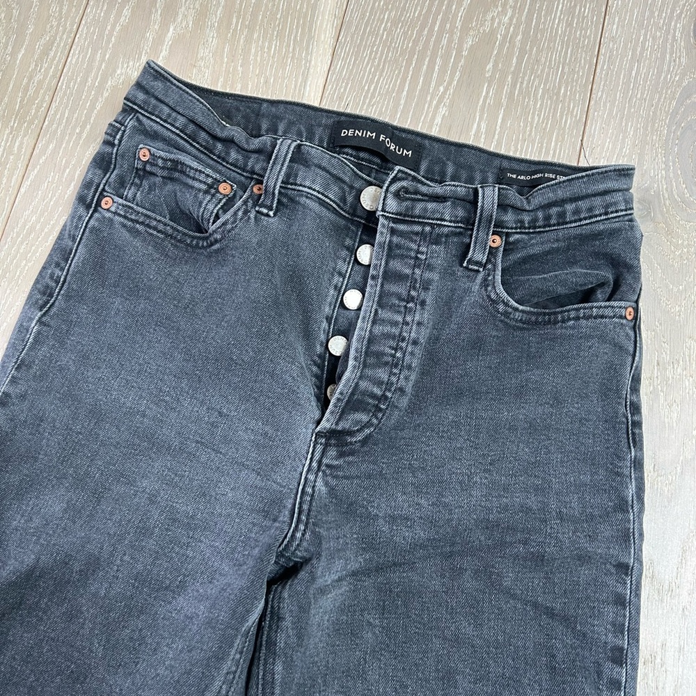 Denim Forum Arlo 28L (Ankle) Women’s Washed Charcoal High-Rise Jeans - Picture 3 of 8